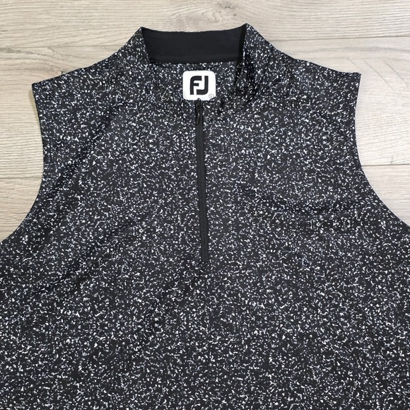 FootJoy Tops - FootJoy Golf Shirt Women's L Black Gray 1/4 Zip Sleeveless Performance Polo NWOT